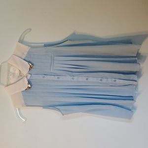 Luz pleated baby-blue sleeves top, Medium